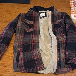NWOT Legendary Whitetails Black and Red Plaid Jacket with Sherpa Lining